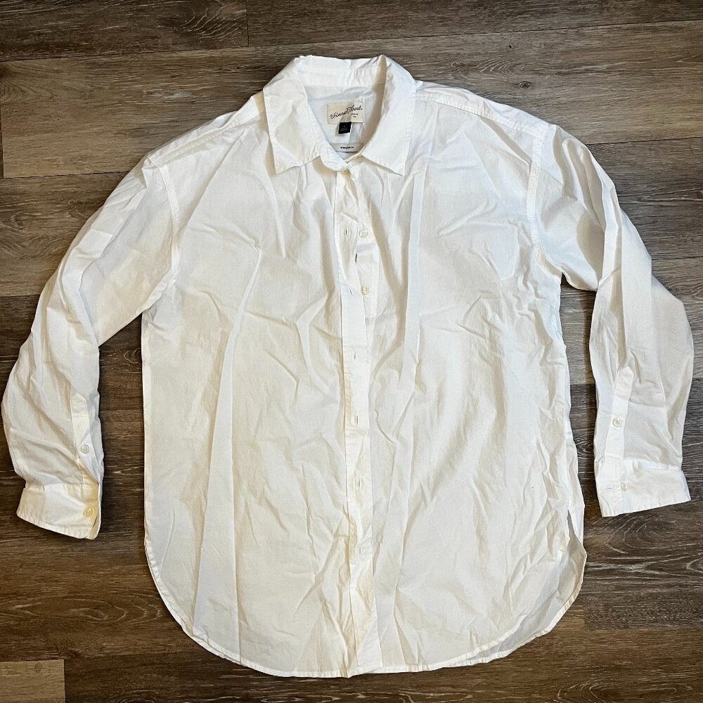 Universal Threads Women's Oversized White Button-Up